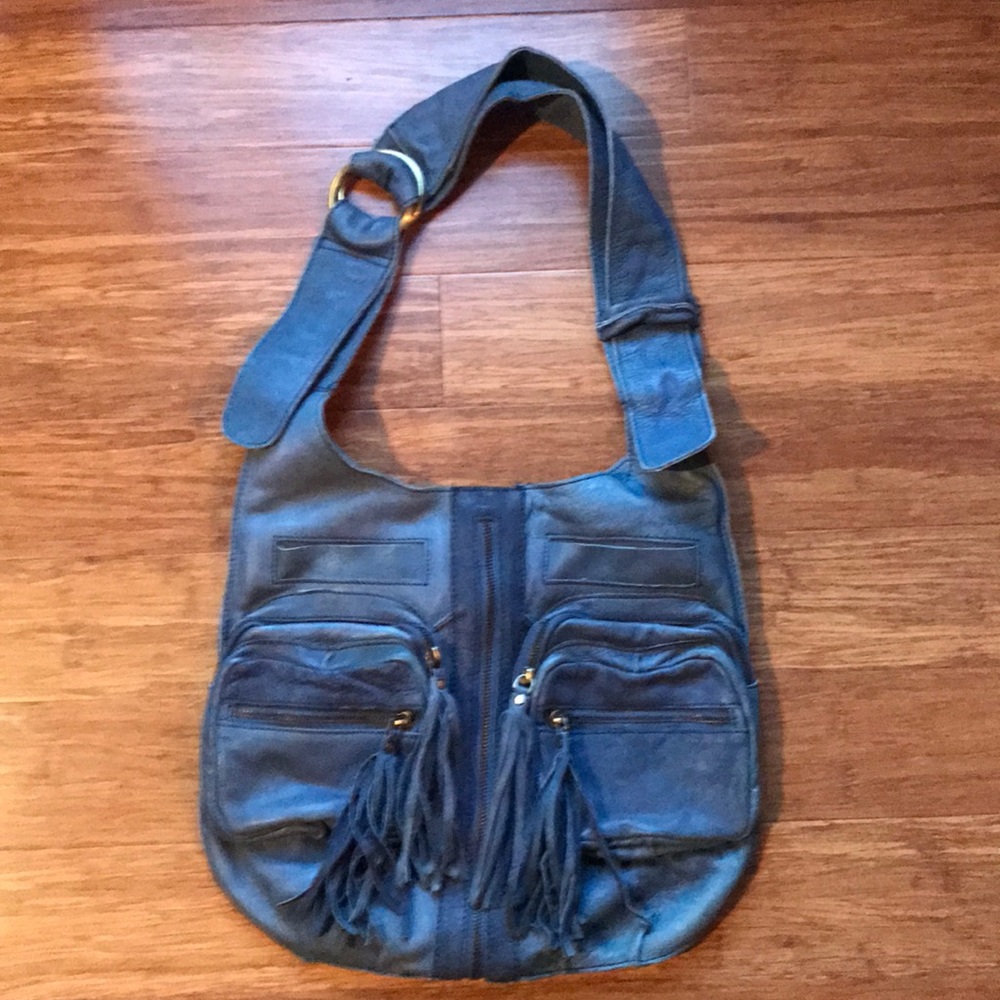 Blue natural leather • Cut N’ Paste bag • BNWT